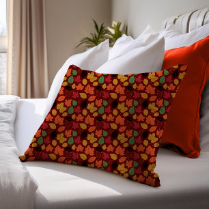 Vibrant Autumn Leaves Multi-Coloured Pattern Decorative Cushion