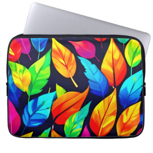 Vibrant Autumn Leaves Pattern Laptop Sleeve