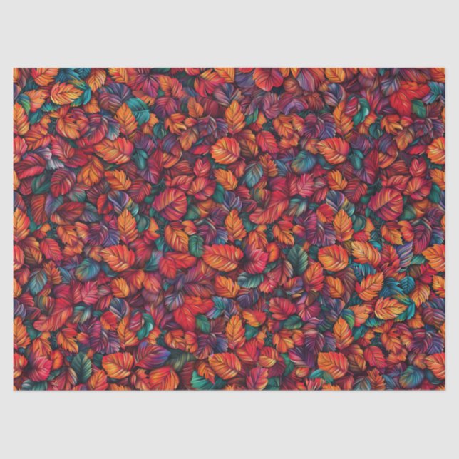 Vibrant Autumn Leaves Tissue Paper (Front)