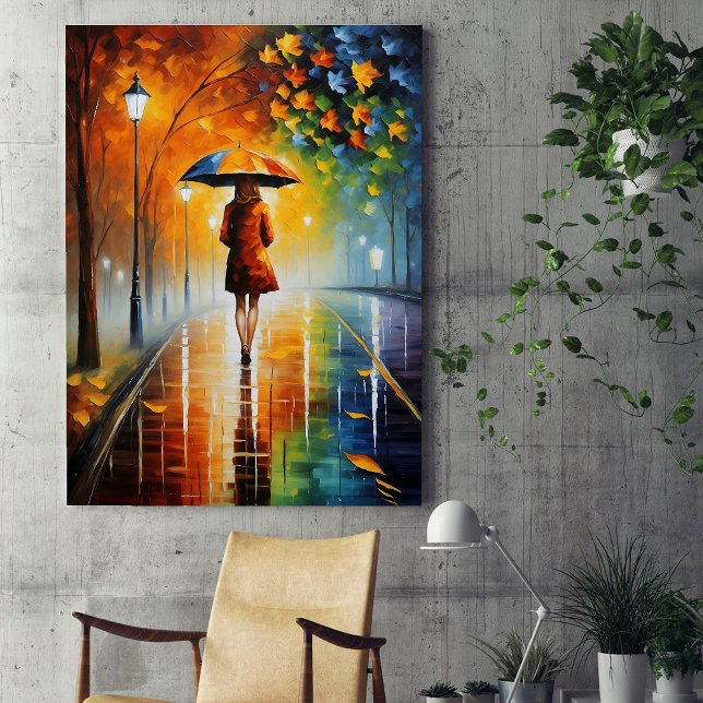 Vibrant Autumn Rainy Fall Leaves  Poster (Creator Uploaded)