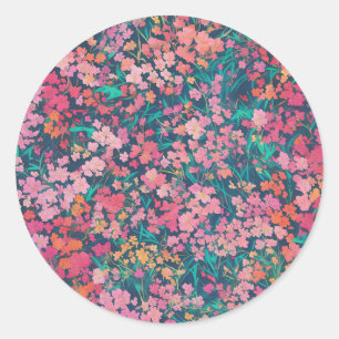 Vibrant Azalea Floral Classic Round Sticker