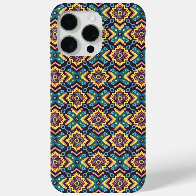 Vibrant Aztec Geometric Floral Pattern Case-Mate iPhone Case (Back)
