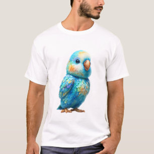 Vibrant Azure Parrot Illustration Men T-Shirt