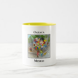 Vibrant Balloon Sellers in Oaxaca Zocalo Two-Tone Coffee Mug