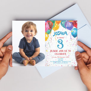 Vibrant Balloons and Cheerful Birthday Party Invitation