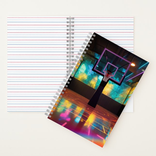 Vibrant Basketball Spiral Notebook (Inside)