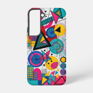Vibrant Bauhaus Geometric Abstract - Teal Pink Samsung Galaxy Case