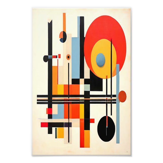 Vibrant Bauhaus-Inspired Geometric Abstract Art Photo Print (Front)