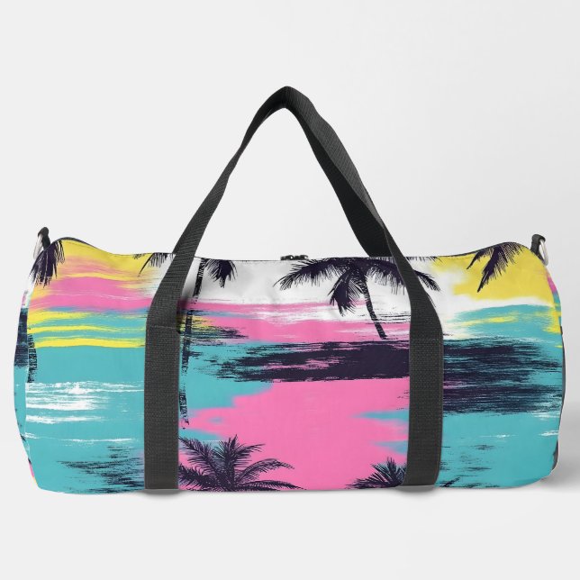 Vibrant Beach Sunset  Duffle Bag (Front)