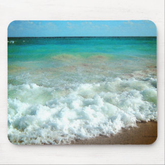 Vibrant Beach Watercolor Scene Mouse Pad