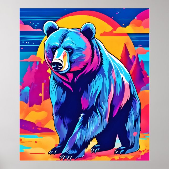 Vibrant Bear Art Poster (Front)