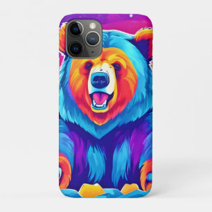 Vibrant Bear in Snow iPhone 11 Pro Case