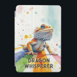 Vibrant Bearded Dragon Art Colourful Watercolor iPad Mini Cover<br><div class="desc">Bring a splash of colour and reptilian charm with this stunning bearded dragon art. Featuring an intricately detailed illustration of a bearded dragon in warm tones of orange and yellow, this artwork is set against a lively watercolor backdrop bursting with pinks, blues, and greens. The combination of detailed realism and...</div>