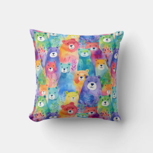 Vibrant bears cushion