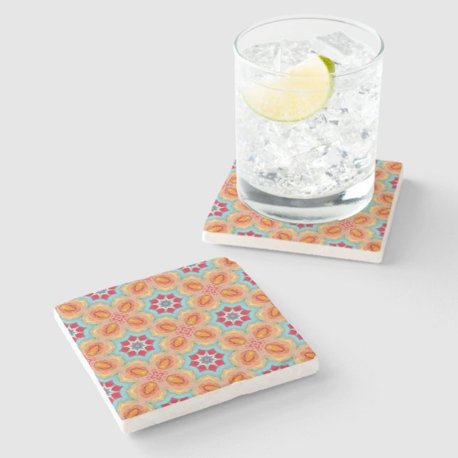 Vibrant Beauty Stone Coaster (Side)