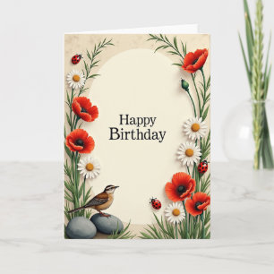 Vibrant Beetle Birthday Card