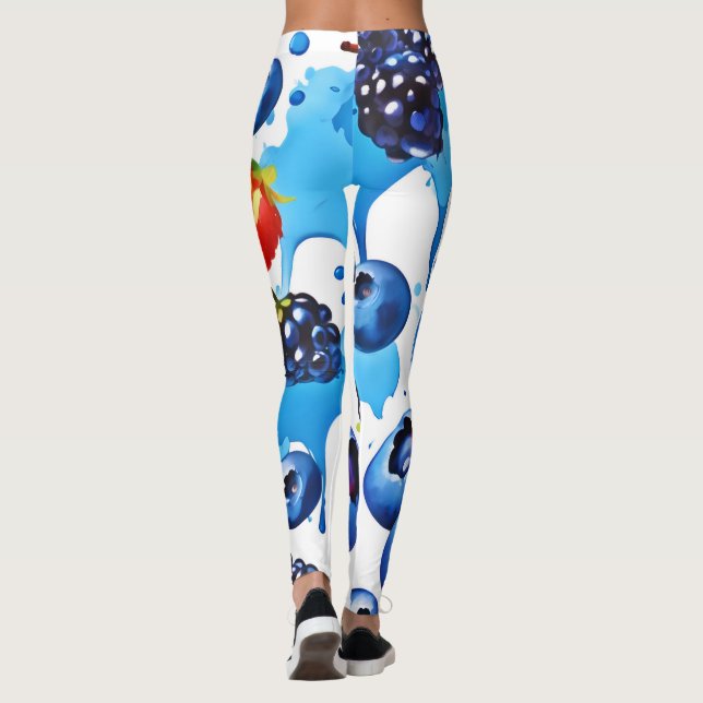 Vibrant Berry Pattern Leggings (Back)