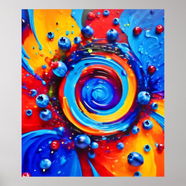 Vibrant Berry Vortex Poster (Front)