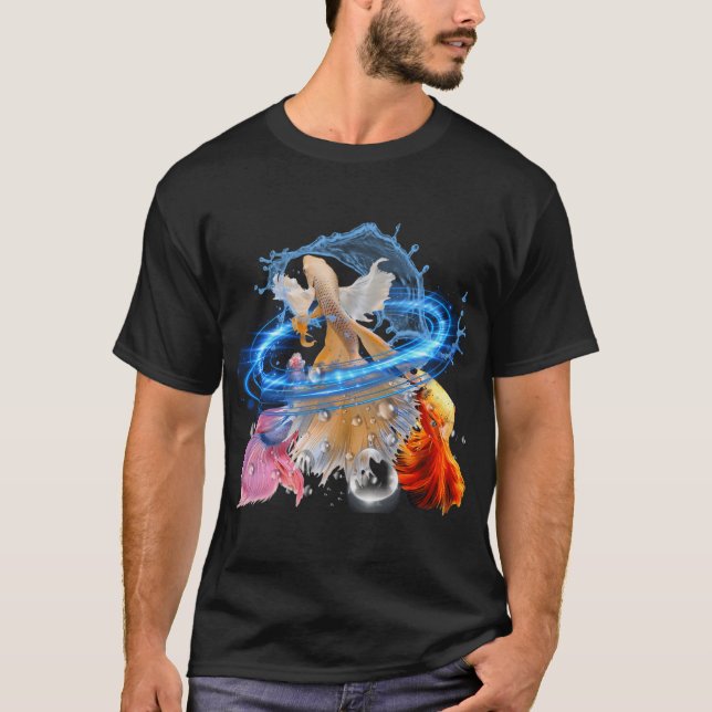Vibrant Betta Fish Art T-Shirt (Front)