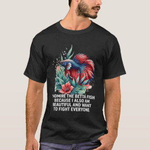 Vibrant Betta Fish Watercolor Art - Funny Beautifu T-Shirt