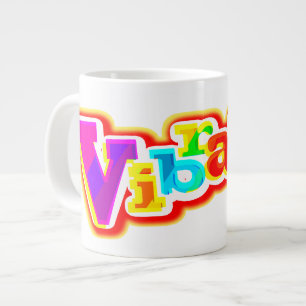 Vibrant big and colourful jumbo speciality mug
