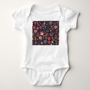 Vibrant Big Flowers Collection Baby Bodysuit
