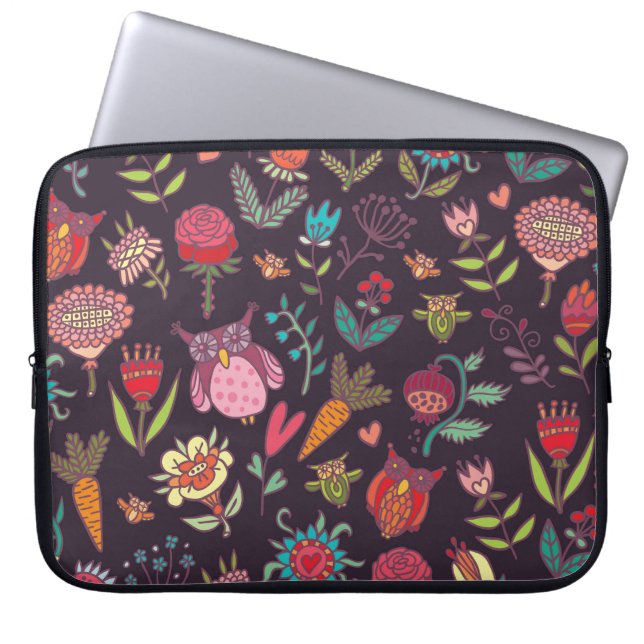 Vibrant Big Flowers Collection Laptop Sleeve (Front)