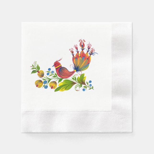 Vibrant Bird of Happiness Napkin (Front)