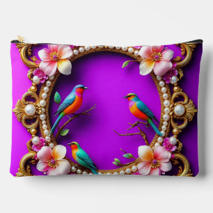 Vibrant Birds Perched Accessory Pouch