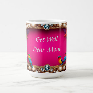 Vibrant Birds Surrounded by Ornate Jewellery Frame Coffee Mug