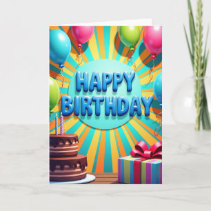Vibrant Birthday 3D Card