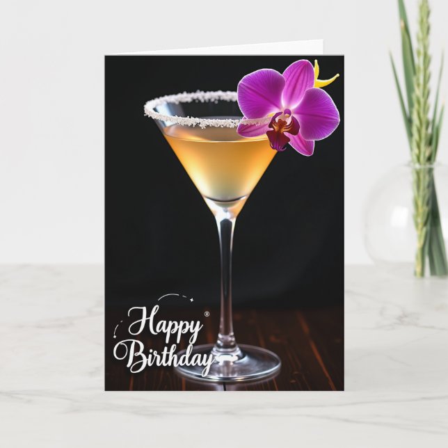 Vibrant Birthday Amber Card (Front)