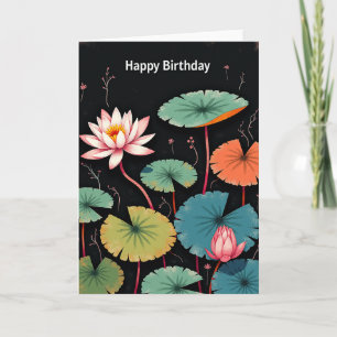 Vibrant Birthday Aquatic Flora Card