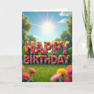 Vibrant Birthday Blossom Card