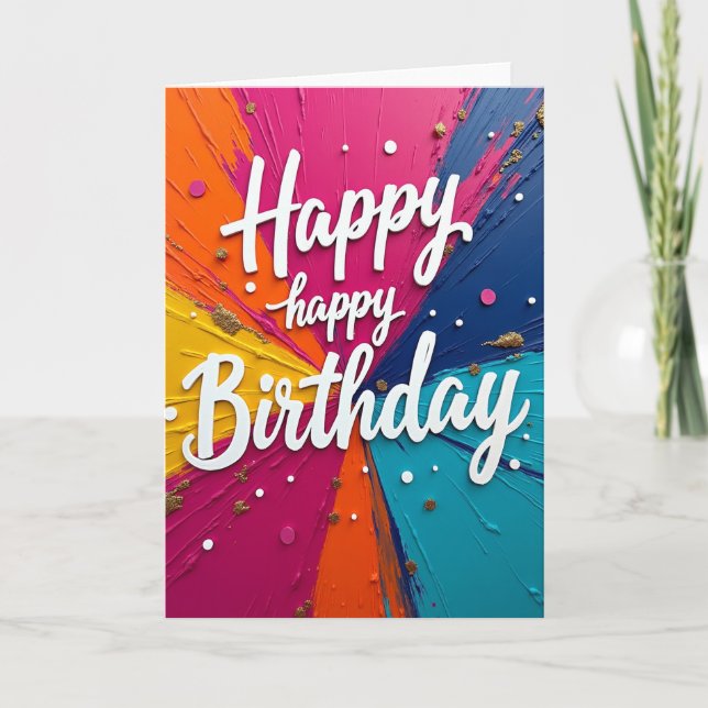 Vibrant Birthday Burst Card (Front)