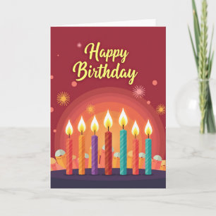 Vibrant Birthday Candle Card