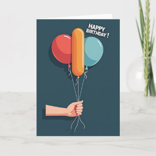 Vibrant Birthday Hand Balloons Card