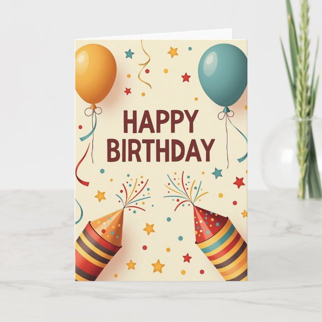 Vibrant Birthday Illustration Card (Front)