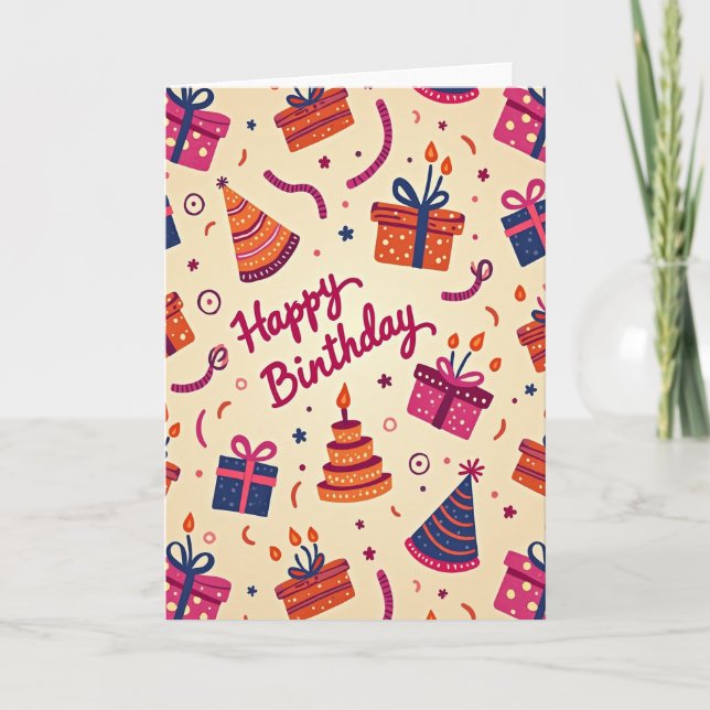 Vibrant Birthday Party Card (Front)