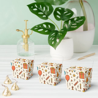 Vibrant Birthday Party Seamless Pattern Favour Box