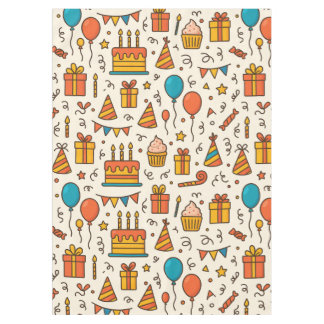 Vibrant Birthday Party Seamless Pattern Tablecloth