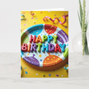 Vibrant Birthday Plate Card