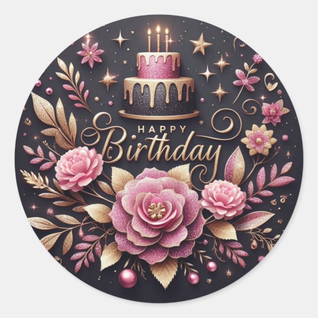 Vibrant birthday sticker  (Front)