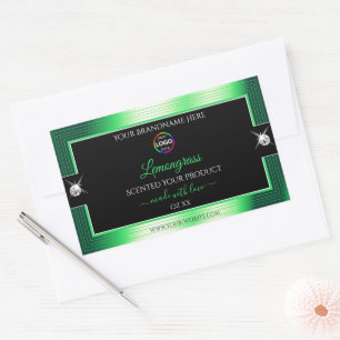 Vibrant Black Shiny Green with Logo Product Label