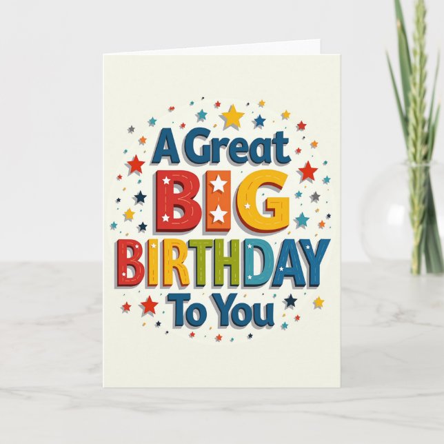 Vibrant Block Birthday Card (Front)