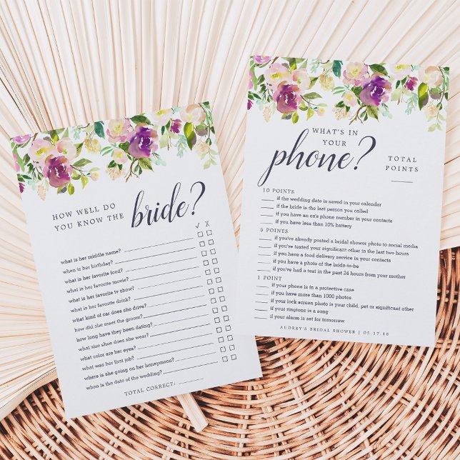 Vibrant Bloom Double-Sided Bridal Shower Game (Creator Uploaded)