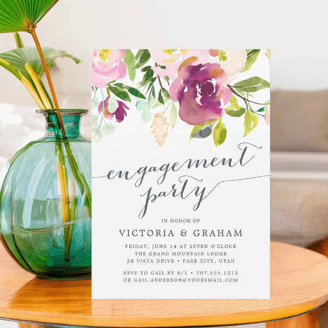 Vibrant Bloom Engagement Party Invitation (Creator Uploaded)