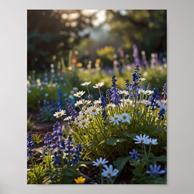 Vibrant Bloom Garden Art Poster (Front)