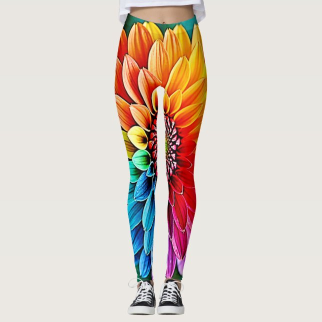 Vibrant Bloom of Hope and Joy Design Leggings (Front)