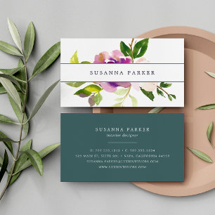 Vibrant Bloom Watercolor Floral Business Card